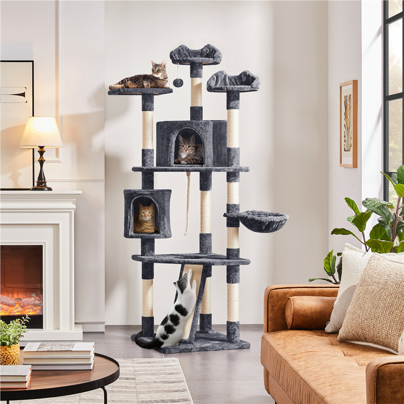 200cm H Cat Tree, Dark Gray
