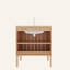 Meuble-lavabo de salle de bain 30 po avec lavabo, meuble-lavabo moderne autoportant avec portes doubles, lavabo en céramique blanche sans robinet