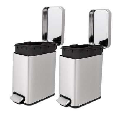 Poubelle de salle de bain mince en acier inoxydable 1,3 gallon Qualiazero