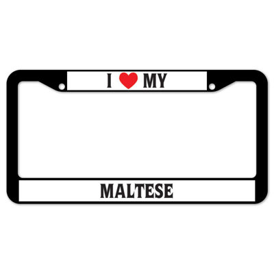 I Love My Maltese Plate Frame