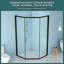 Porte de douche de coin en forme de losange