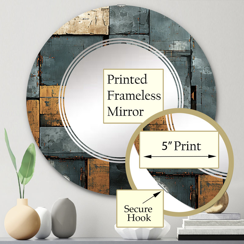 Rakiura - Miroir mural moderne rond, 24 po x 24 po