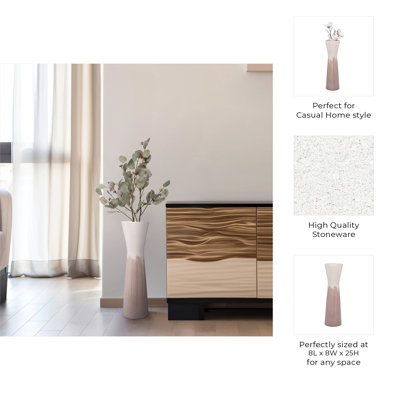 Richarson Ribbed Ceramic Floor Vase
