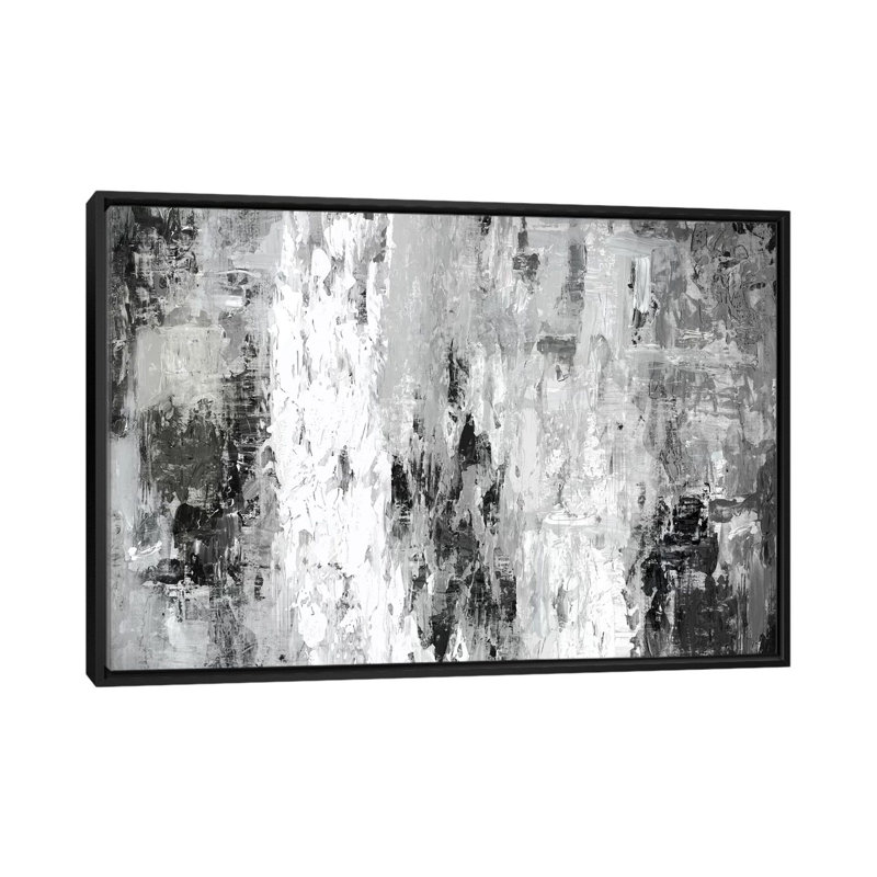 Black And White Abstract IV by PI Studio - Wrapped Canvas Print, Black Framed Canvas, 32" H x 48" W x 1.5" D