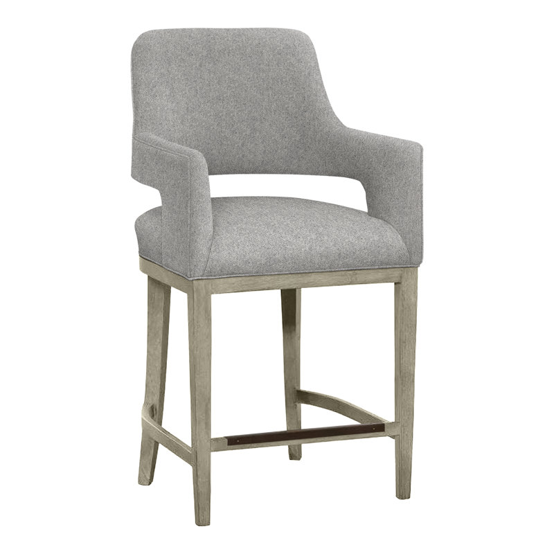 Tabouret de bar et de comptoir Josie, Amande chamois, Flanelle Perigold Aspen gris clair