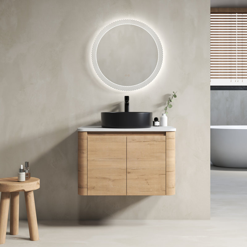 Wall-Mounted Bathroom Vanity, Black