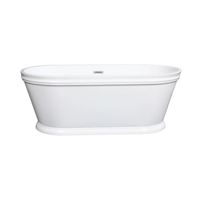 Baignoire piédestal en acrylique à double extrémité 60 "avec drain (pas de robinets) Kingston Brass Aqua Eden