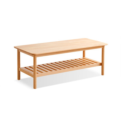 Burlywood Solid Wood Rectangular Coffee Table