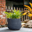 Pot à fleurs rond en béton bleu marine (intérieur amélioré) de 13 po avec trous Draiange pour l'intérieur et l'extérieur-650503558-661086543