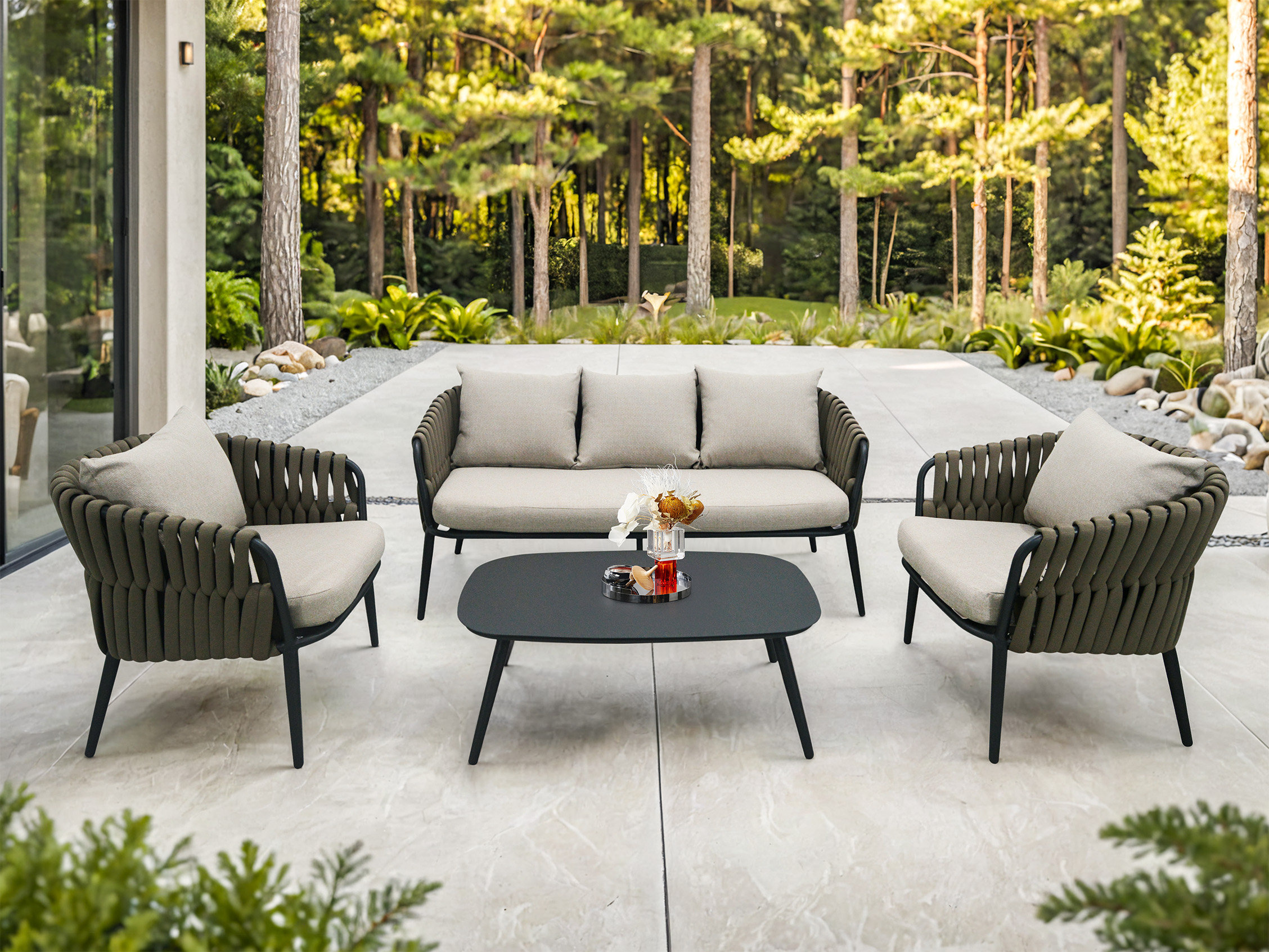 George Oliver - Nautique 4 piece Conversation Patio Set - Wayfair Canada