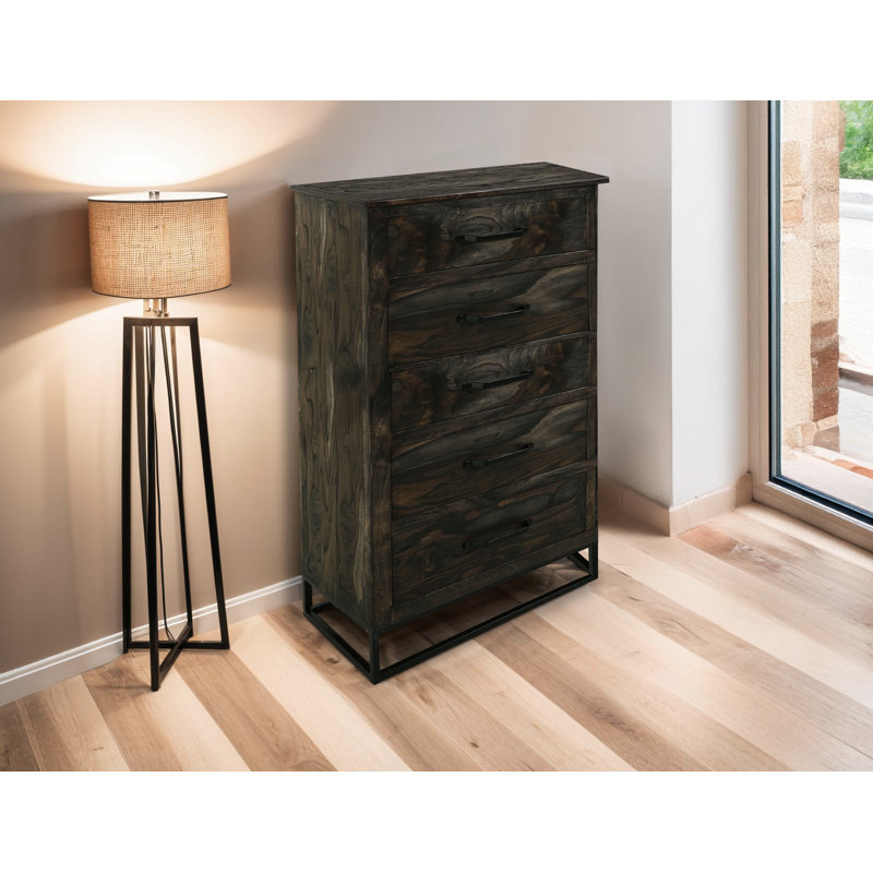 Commode 5 tiroirs Dark Teak