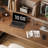 Nut-brown Rectangular Solid Wood Executive Desk-1777942018