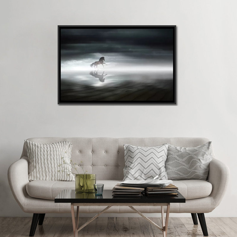 «En Medio de la Nada», reproduction sur toile, H 18 po x l 26 po x P 1,5 po, Toile avec cadre noir, Pas de tapis