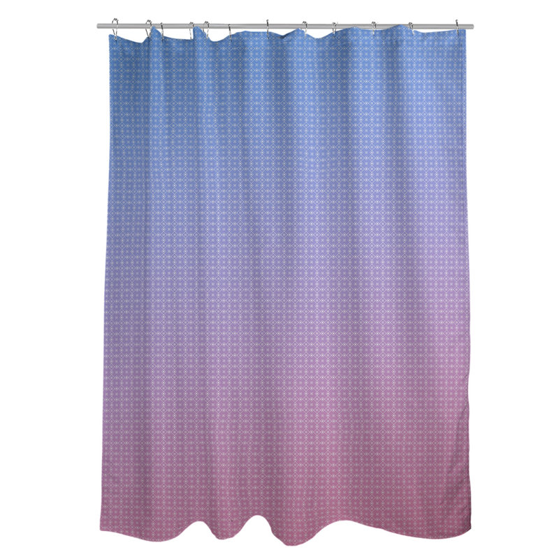 Rideau de douche simple Katelyn Elizabeth, Bleu / Rose