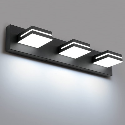 Luminaires de salle de bain à DEL modernes (3 lumières, 24 pouces), luminaires muraux de salle de bain modernes en acrylique sur miroir, blanc froid 6000K