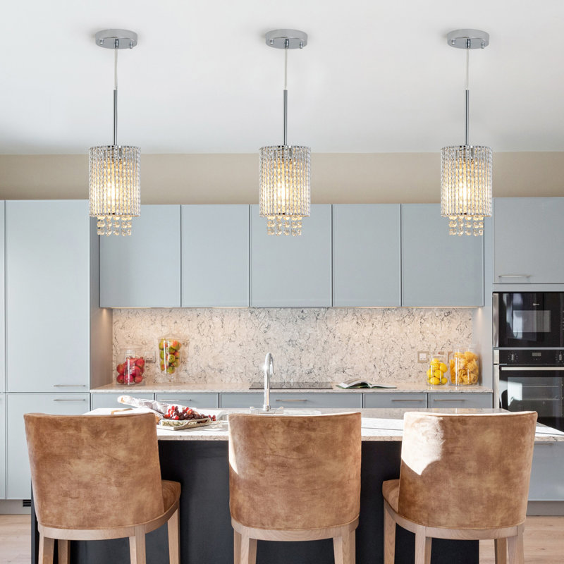 Ensemble de 3 lustres en cristal Modern