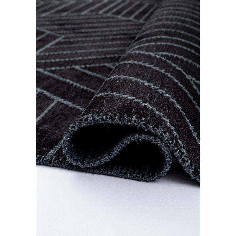 Rapture Geometric Shapes Area Rug in Black, Rectangle 6'7" x 8'3"