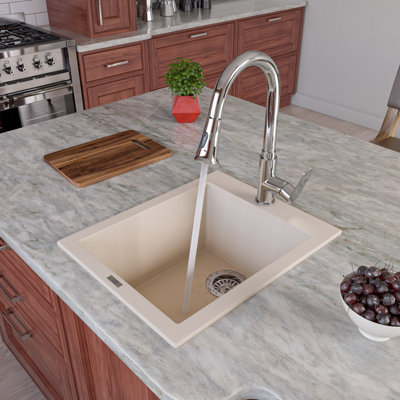 19.88'' L Single Bowl Granite Kitchen Sink