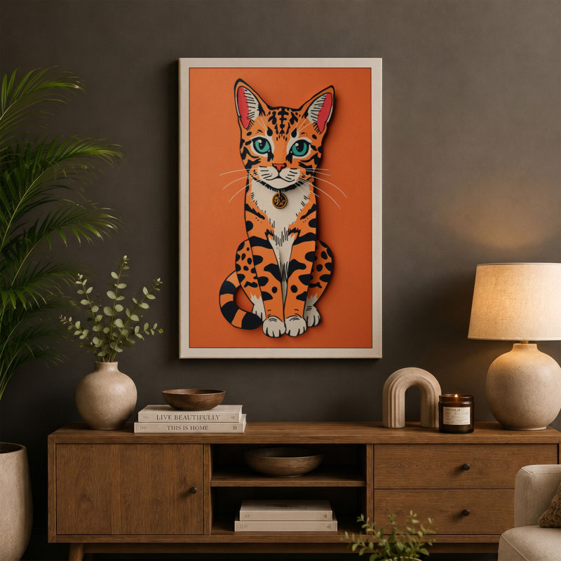 Tabby's Gaze Modern - Wrapped Canvas, 24x16 - 61.0 x 40.6 cm, White Border