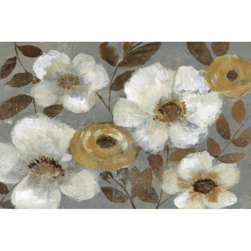 «Sienna Spray II» par Jennifer Goldberger - peinture sur toile tendue, H 20 po x l 30 po