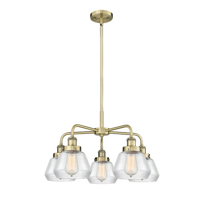 Lustre bol à 5 lumières en verre Fulton