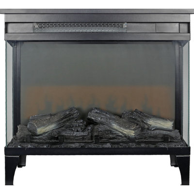 Foyer électrique à trois côtés en verre de 24 pouces - 5000 / H de chaleur, 11 réglages de température, 4 couleurs de flamme, 5 niveaux de luminosité, infrarouge autoportant, facile à installer, télécommande 24 po avec sélections, couleurs,