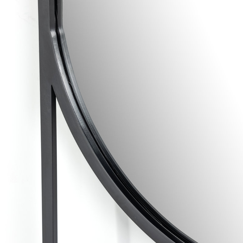 Dawson Flat Metal Mirror, Matte Black