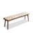 Brown - Toned Oak Dining Bench With Khaki Leather Cushion, High Wear , Multifunctional For Living Room Upholstered Filler, And Living, 17.72 In
