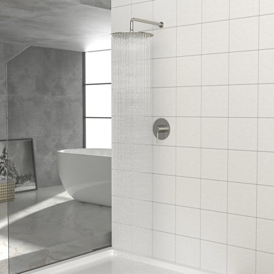 10-inch Rainfall Shower Faucet, Brushed Nickel - Valve, Wall Mount, Easy Installation & Sparkle Valve With 10" Head -balanced, Install Cleanse