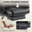 Fauteuil de direction, fauteuil de bureau inclinable rembourré, noir-1189775461