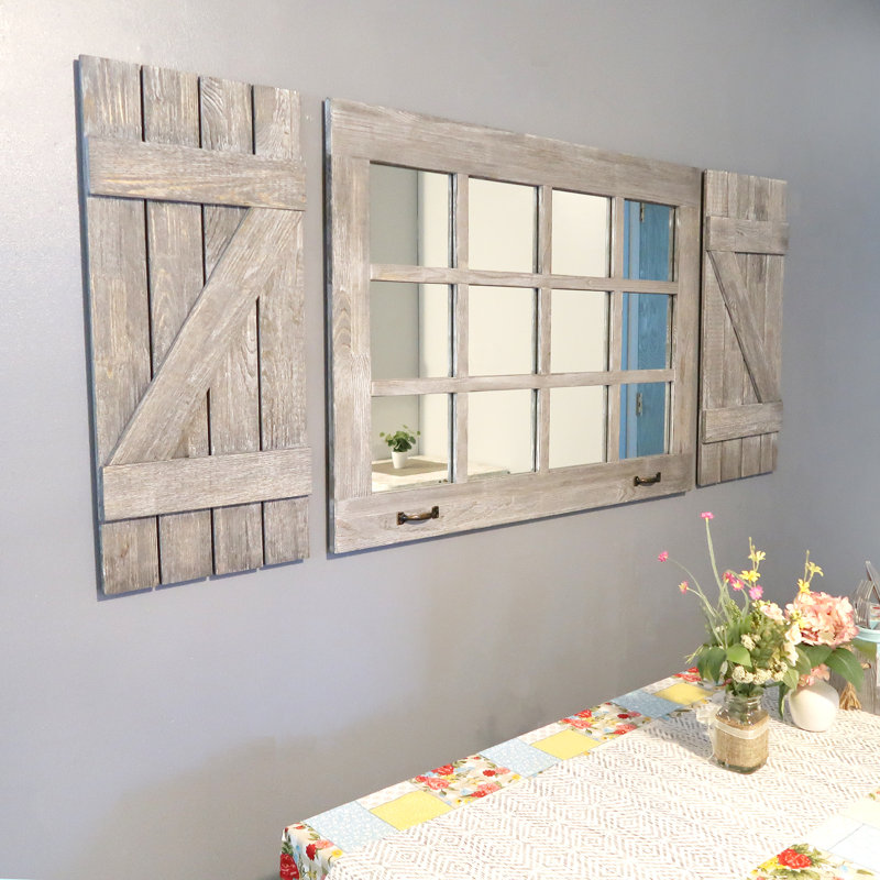 Miroir mural Xally, Gris rustique