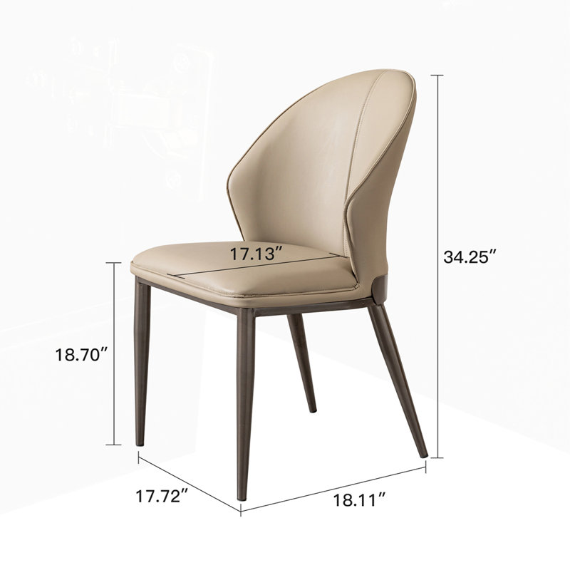 Dining chair PU with unique design backrest set of 2