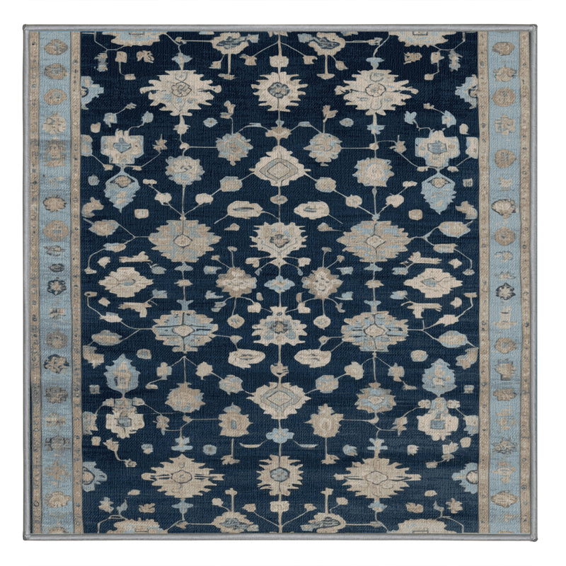 Tapis gris lavable à la machine, Carré 7 pi