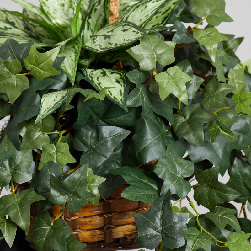 30'' Faux Foliage Plant in Wood Basket