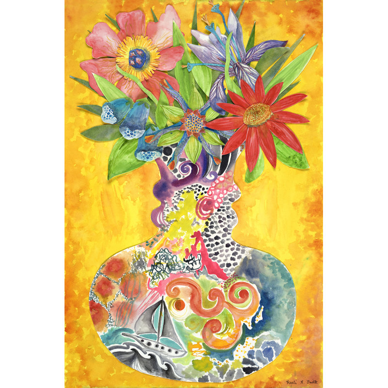 Patricia - Wrapped Canvas Painting, 46cm H x 30cm W