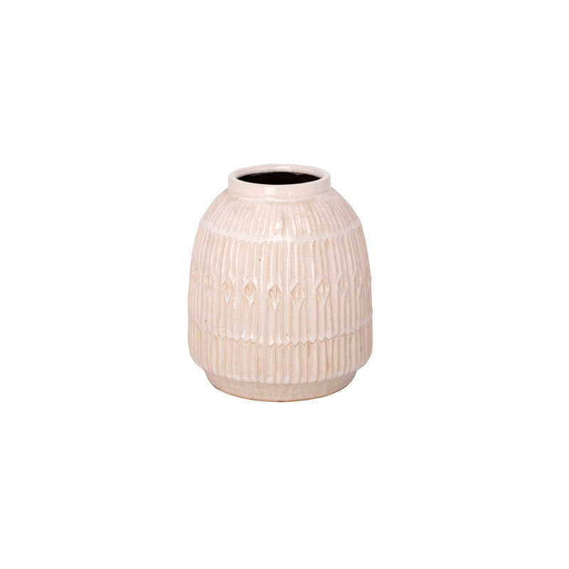 Vase rond en céramique blanc
