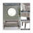 Bedroom Solid Wood Polyester Fabric Seating Modern Style, 49.5"W X 19.25"D X 23"H, Grey