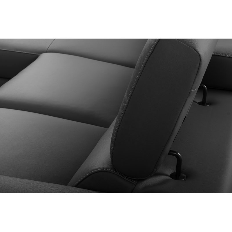 3 Seater Faux Leather and Leather Match Sofa Bed with Storage, Left Hand Facing, Anthracite