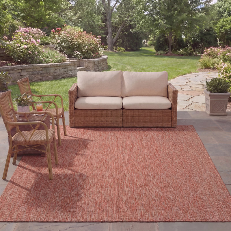 Tapis d'intérieur / extérieur à motif géométrique Jnessa Performance, Rectangle 8 pi x 11 pi