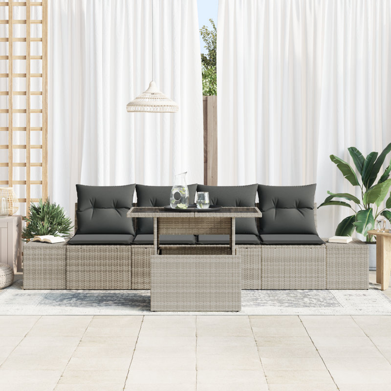 294cm Wide Patio Sofa with Cushions