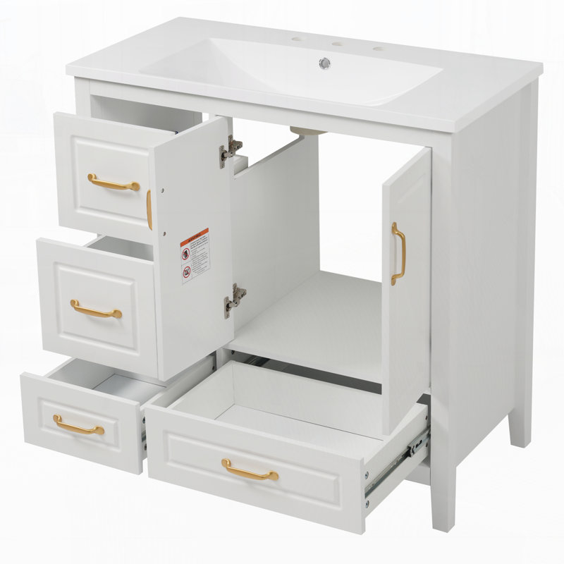 Meuble-lavabo 36 po avec lavabo, Blanc