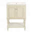 Meuble-lavabo de luxe moderne de 24 po avec lavabo en céramique, tablette ouverte et rangement fermé pour un design élégant-129184373