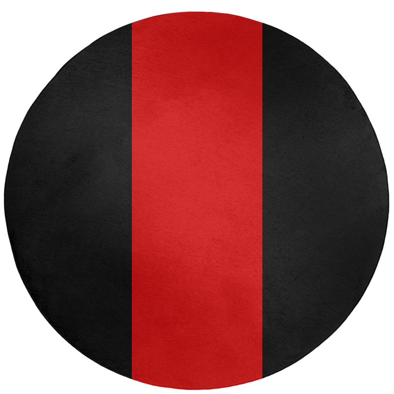 Tapis de zone rouge/noir, Rond 5 pi