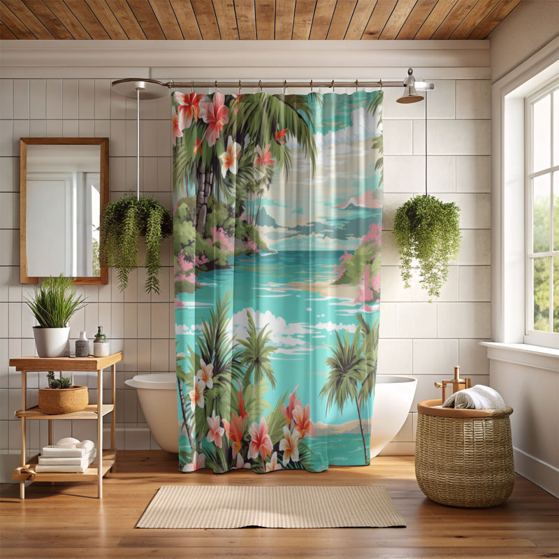 Cay - Rideau de douche Premium, H 74 po x l 71 po