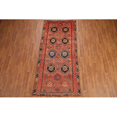 Tapis de couloir géométrique traditionnel 4x9