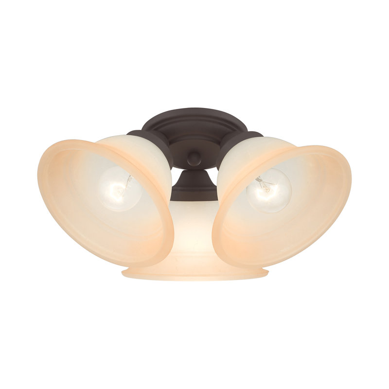 Owasso Glass Flush Mount, Bronze, Sunrise Marble