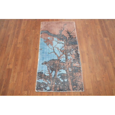 Tapis abstrait inspiré de la nature 2 x 4 pour décoration de salon moderne