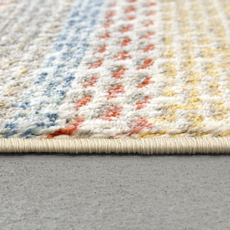 Tapis jaune / rouge Osawatomie, Rectangle 5 pi 3 po x 7 pi 2 po