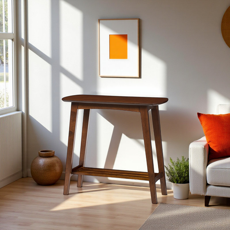 Console Monocle en brun Mid-Century moderne, H 28,82 po x l 31,08 po x P 13,77 po