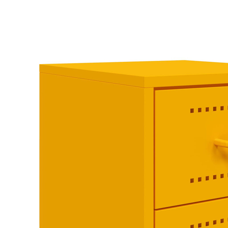 Bedside Cabinet 36x39x60.5 cm Steel, 2, Yellow